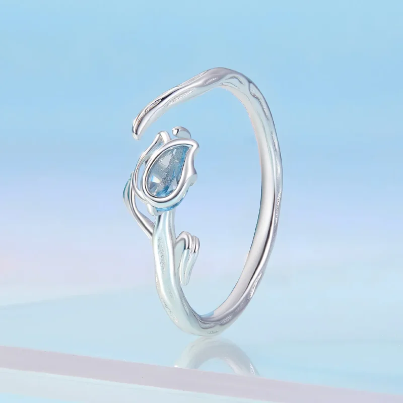 (image for) Pandora Style Tulip Open Ring - BSR465-E - View 2