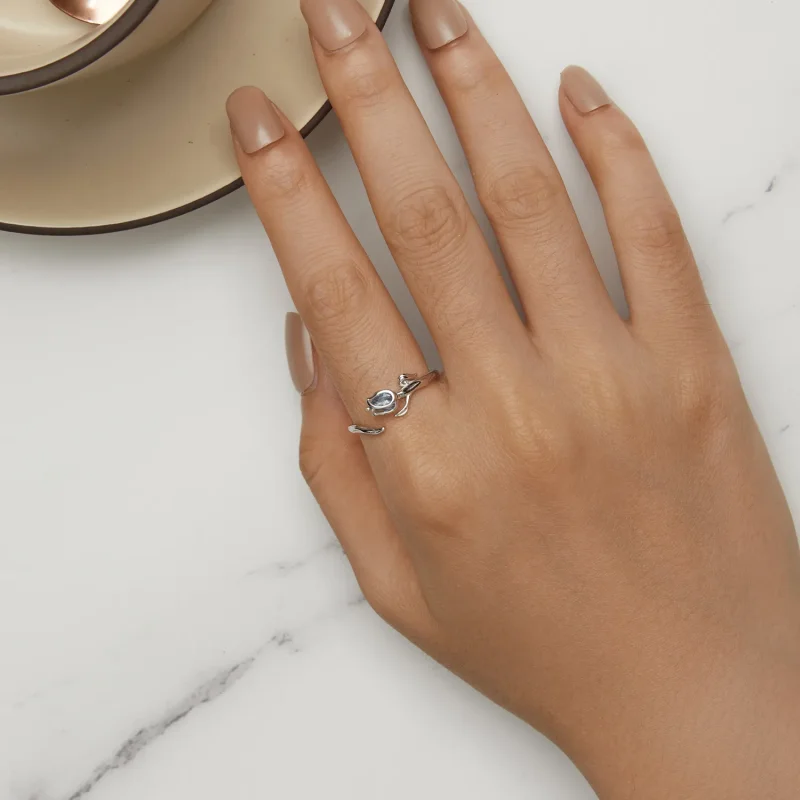 (image for) Pandora Style Tulip Open Ring - BSR465-E - View 5