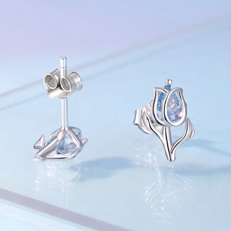 (image for) Pandora Style Tulip Studs Earrings - BSE873 - View 4