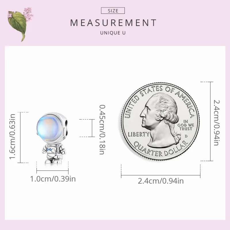 (image for) Pandora Style Warm-Sensing Astronaut Charm - BSC578 - View 4