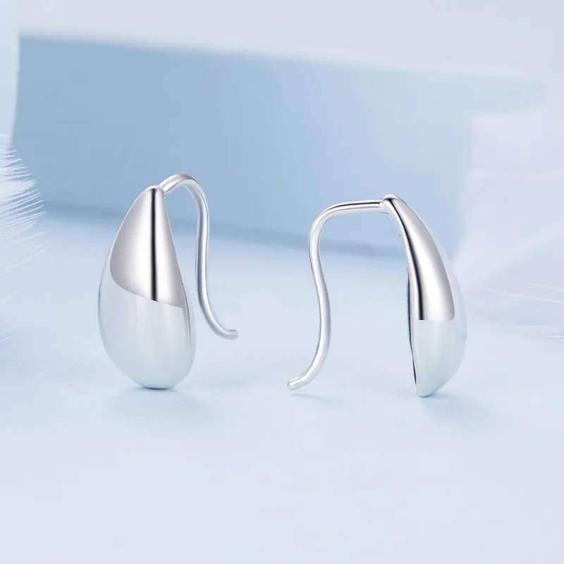 (image for) Pandora Style Water Droplets Glare Stud Earrings - BSE869 - View 2
