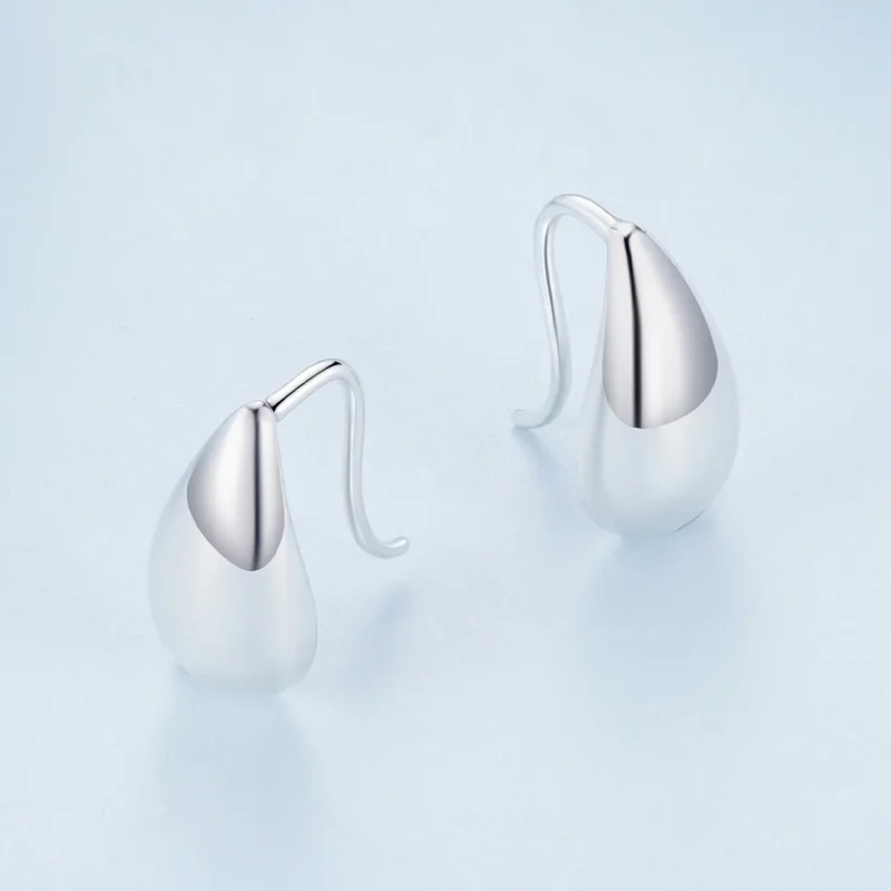(image for) Pandora Style Water Droplets Glare Stud Earrings - BSE869 - View 3