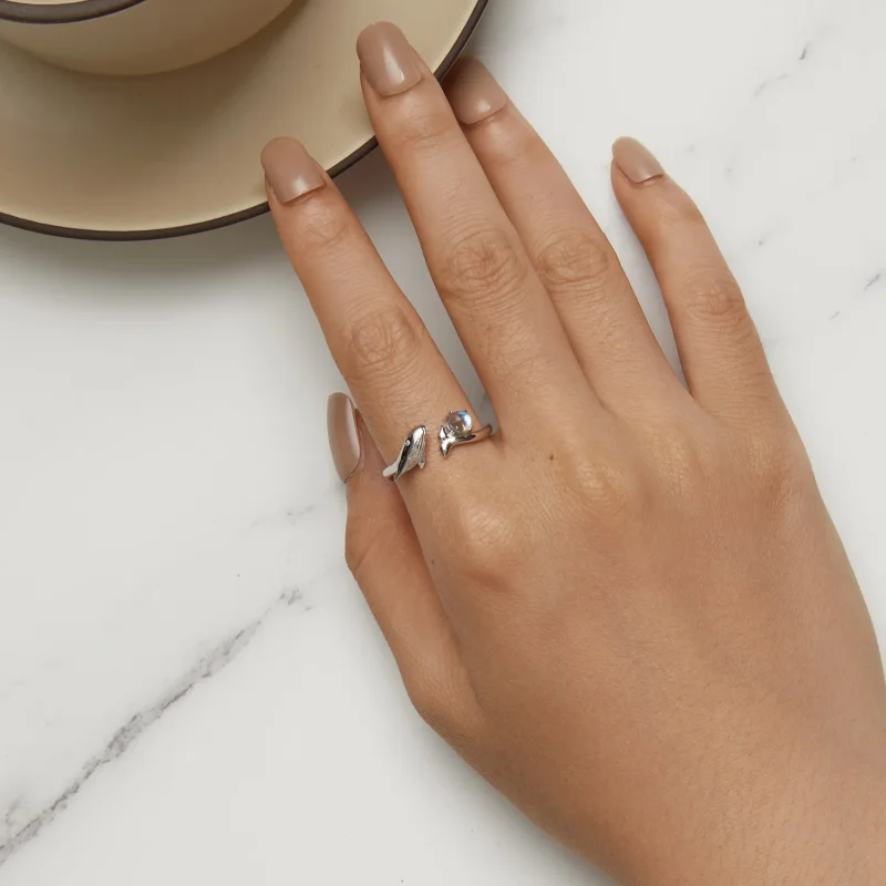 (image for) Pandora Style Whale Open Ring - BSR473-E - View 5