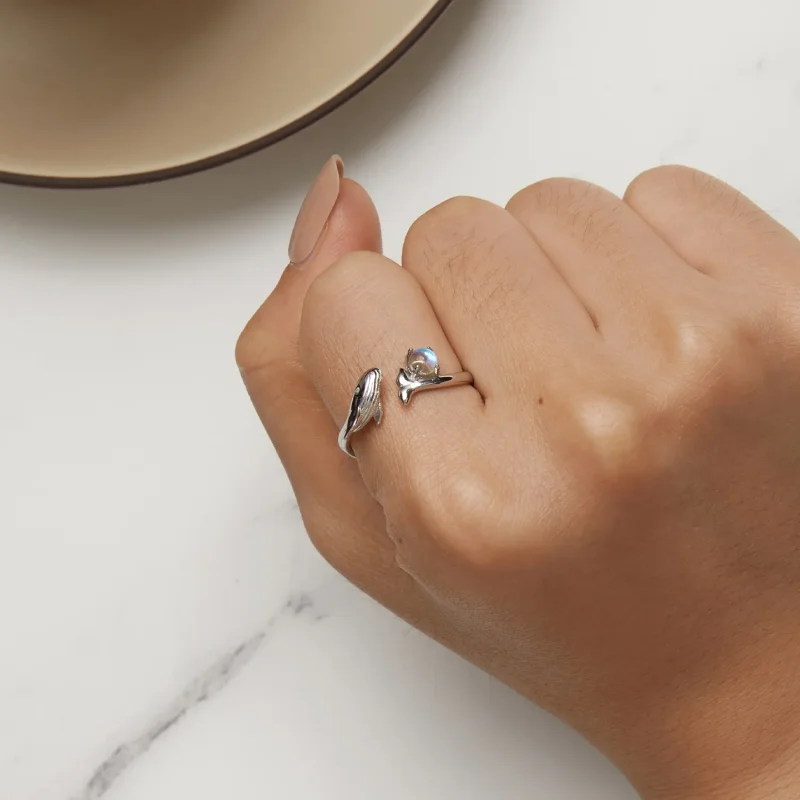 (image for) Pandora Style Whale Open Ring - BSR473-E - View 6