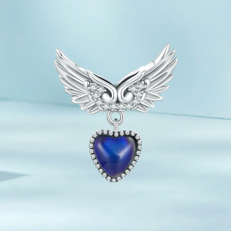 (image for) Pandora Style Wings Guardian Emotional Stone Charm - SCC2581 - View 2