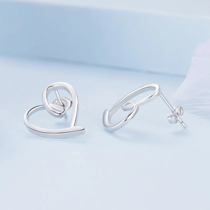 (image for) Pandora Style Wrapped In Love Studs Earrings - BSE871 - View 4