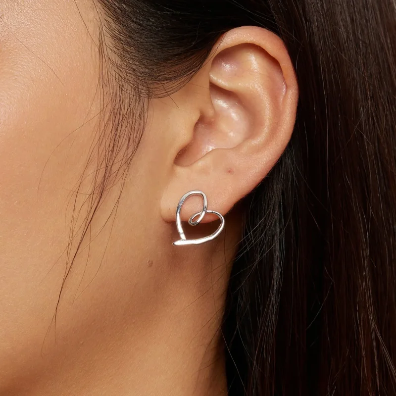 (image for) Pandora Style Wrapped In Love Studs Earrings - BSE871 - View 6