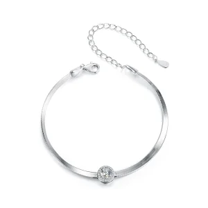 (image for) PANDORA Style 0.5Ct Moissanite Snake Bone Bracelet (One Certificate) - MSB011