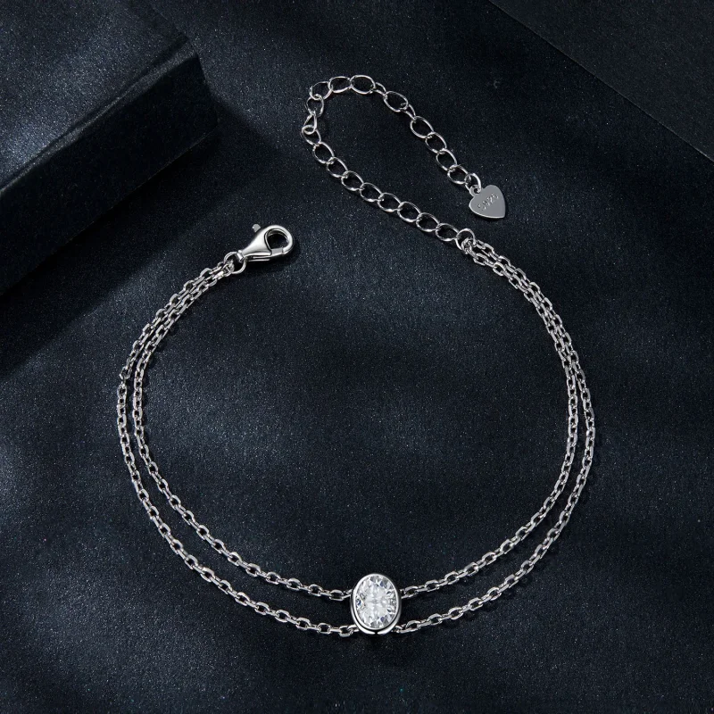 (image for) PANDORA Style 1Ct Double Layer Moissanite Bracelet (One Certificate) - MSB012 - View 3