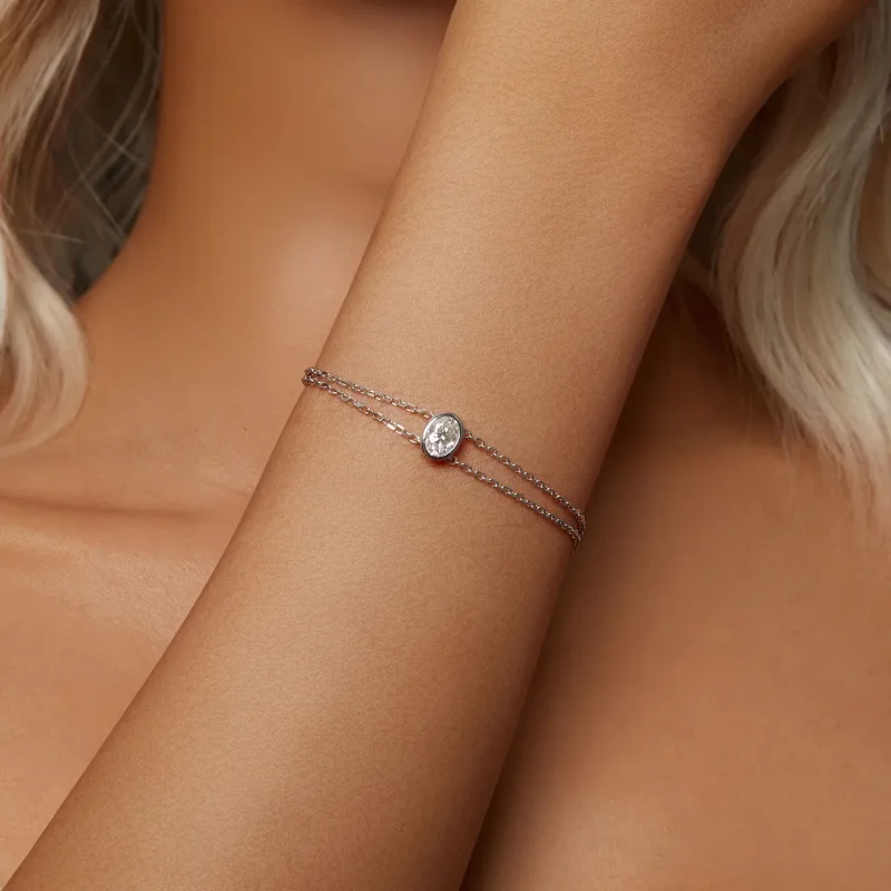 (image for) PANDORA Style 1Ct Double Layer Moissanite Bracelet (One Certificate) - MSB012 - View 5