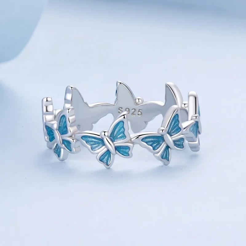 (image for) PANDORA Style Blue Butterfly Ring - BSR508 - View 3