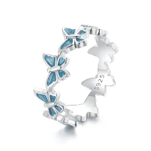 PANDORA Style Blue Butterfly Ring - BSR508 (image for) PANDORA Style Blue Butterfly Ring - BSR508