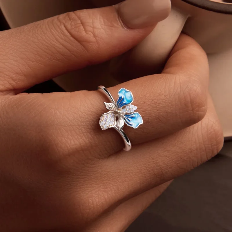 (image for) PANDORA Style Blue Iris Ring - BSR509-E - View 6