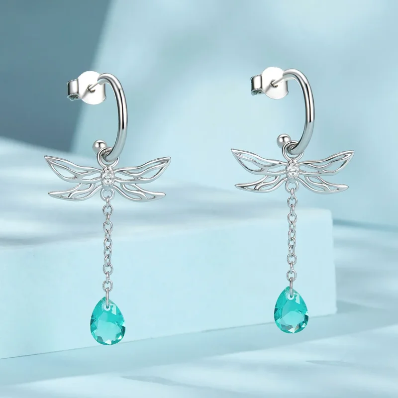 (image for) PANDORA Style Dragonfly Tassel Stud Earrings - SCE1699 - View 2