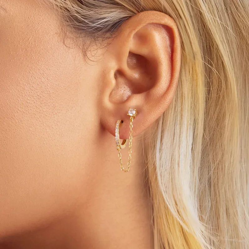 (image for) PANDORA Style Gold Plated Exquisite Earrings - SCE1678-B - View 5