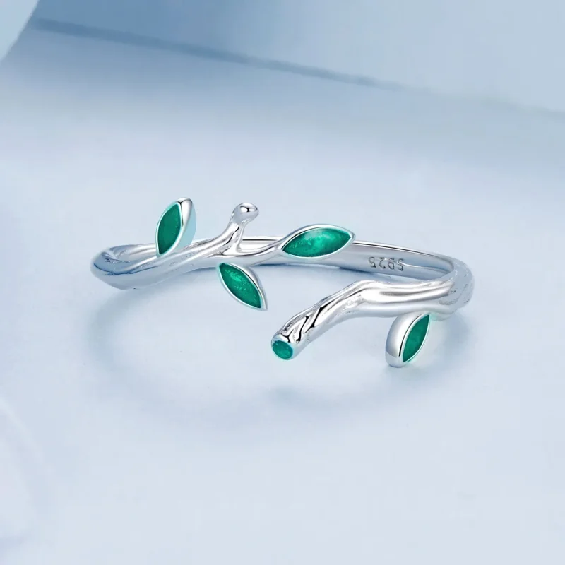 (image for) PANDORA Style Leaf Open Ring - BSR517-E - View 3