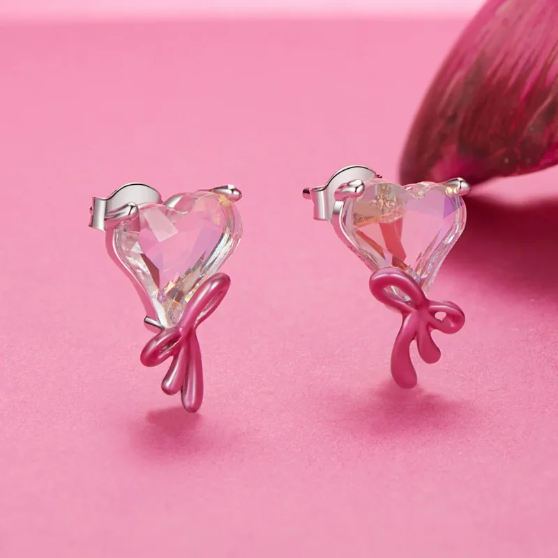 (image for) PANDORA Style Love Bow Earrings - SCE1696 - View 2
