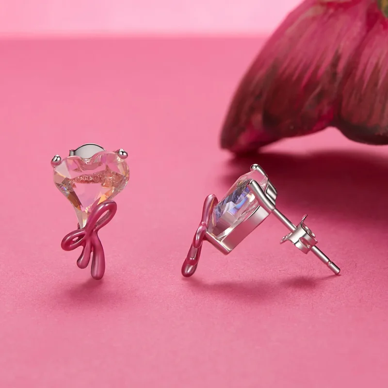 (image for) PANDORA Style Love Bow Earrings - SCE1696 - View 4