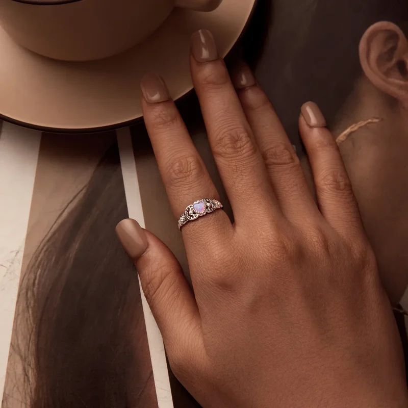 (image for) PANDORA Style Pink Opal Ring - BSR512 - View 6