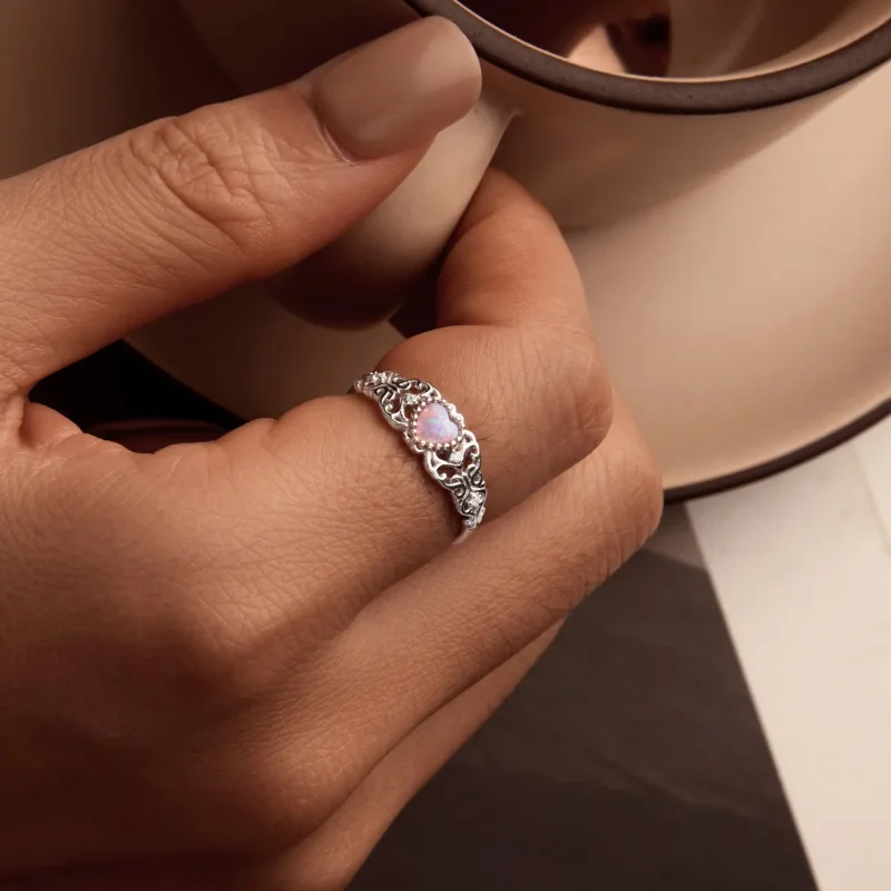 (image for) PANDORA Style Pink Opal Ring - BSR512 - View 7