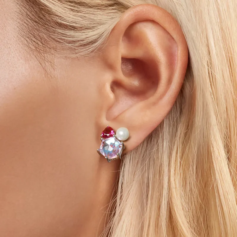 (image for) PANDORA Style Pink Sparkling Pearl Earrings - SCE1697 - View 5