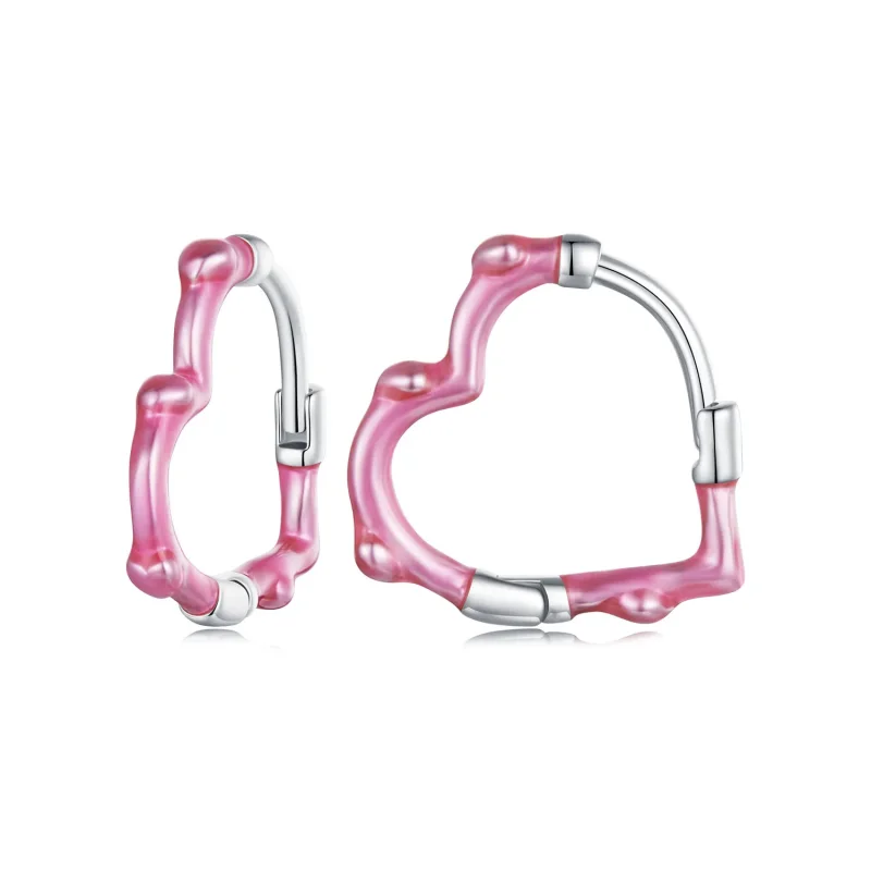 (image for) PANDORA Style Rose Heart-Shaped Earrings - SCE1698