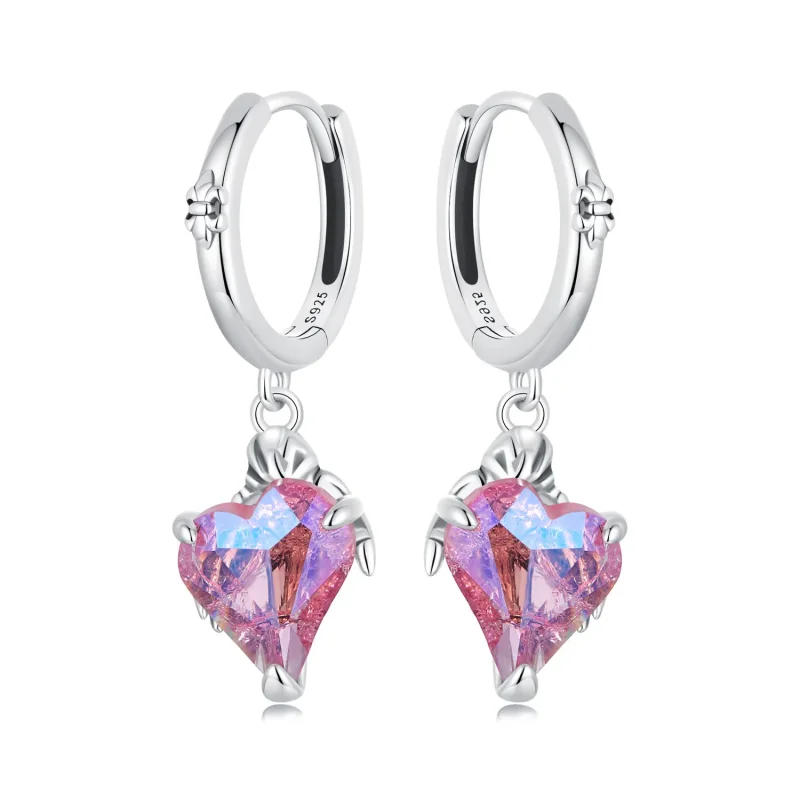 (image for) PANDORA Style Skeleton Hand Heart Shaped Earrings - SCE1705