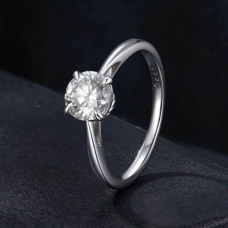 (image for) PANDORA Style Sparkling 1Ct Moissanite Ring (One Certificate) - MSR044 - View 2
