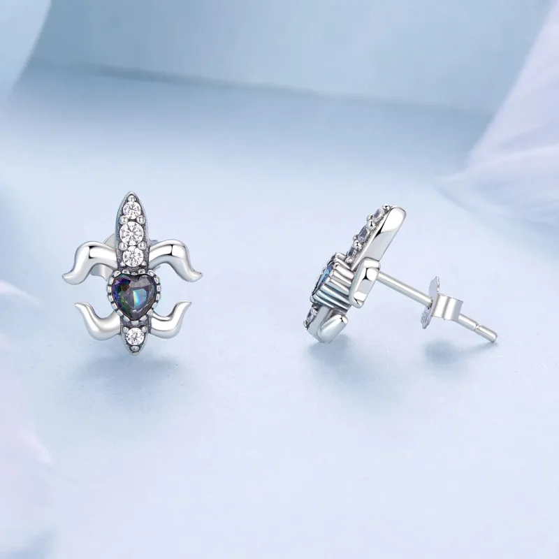 (image for) PANDORA Style Vintage Iris Stud Earrings - BSE968 - View 4