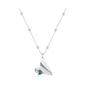 (image for) PANDORA Style Airplane Black Color Necklace - SCN516