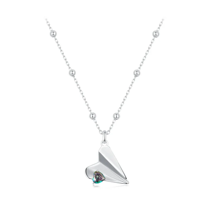 (image for) PANDORA Style Airplane Black Color Necklace - SCN516