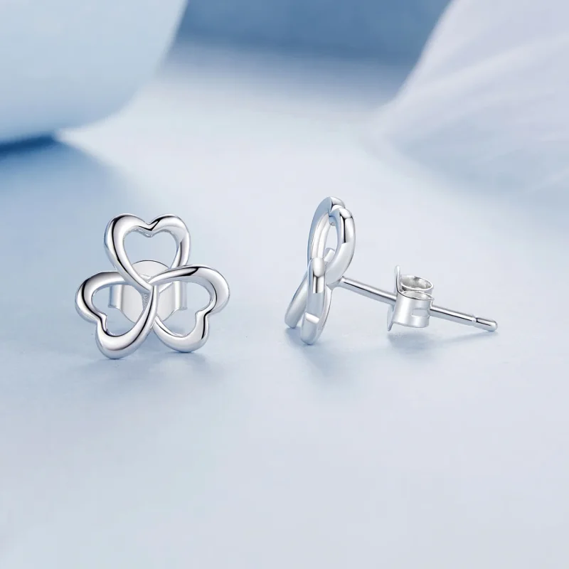 (image for) PANDORA Style Clover Earrings - BSE999 - View 4