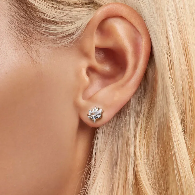 (image for) PANDORA Style Crown Fox Princess Earrings - SCE1708 - View 5