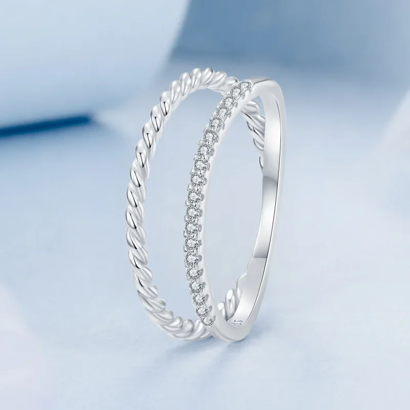 (image for) PANDORA Style Double Layered Sophisticated Style Ring - BSR541 - View 2