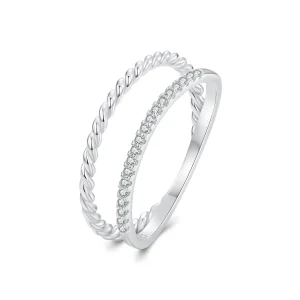 (image for) PANDORA Style Double Layered Sophisticated Style Ring - BSR541
