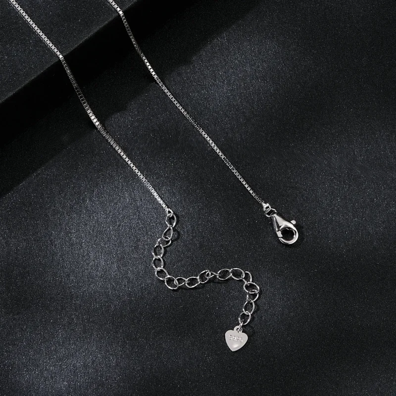 (image for) PANDORA Style Double Moissanite Necklace (One Certificate) - MSN033 - View 4