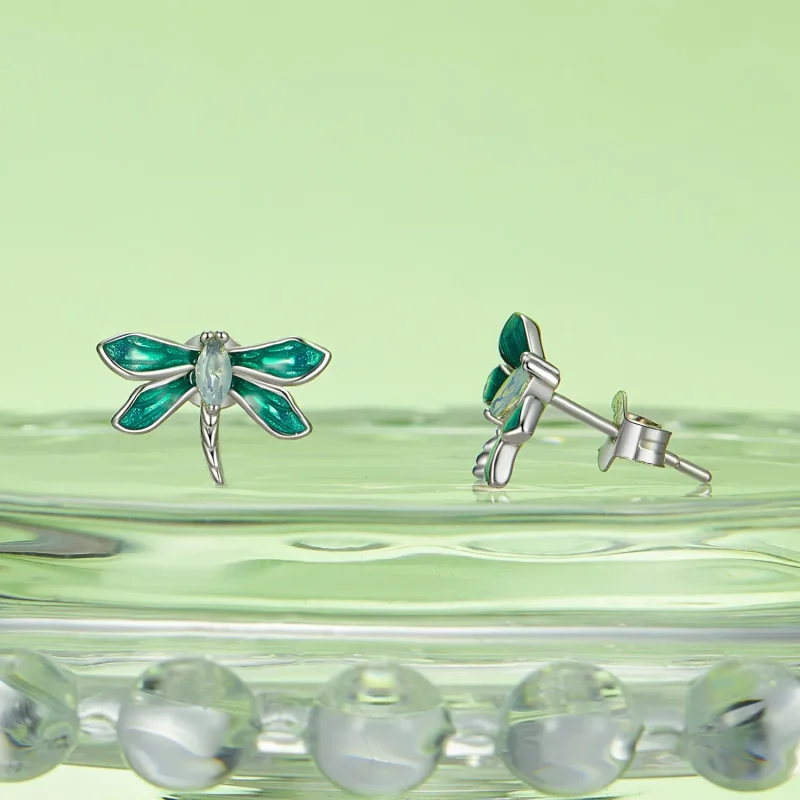 (image for) PANDORA Style Dragonfly Earrings - BSE988 - View 3