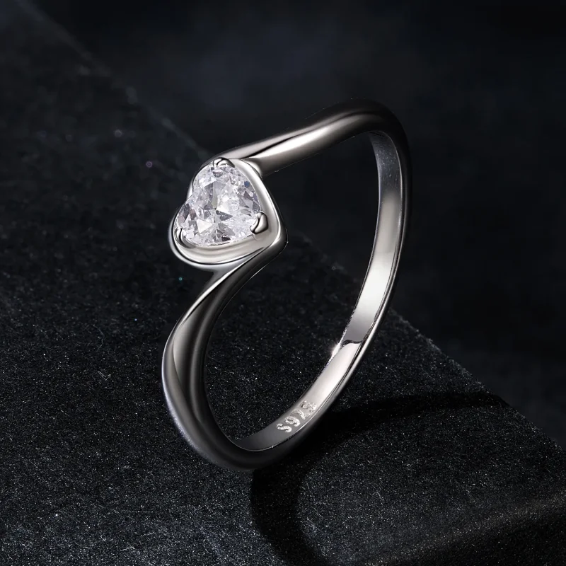 (image for) PANDORA Style Exquisite Love Moissanite Ring (One Certificate) - MSR047 - View 2