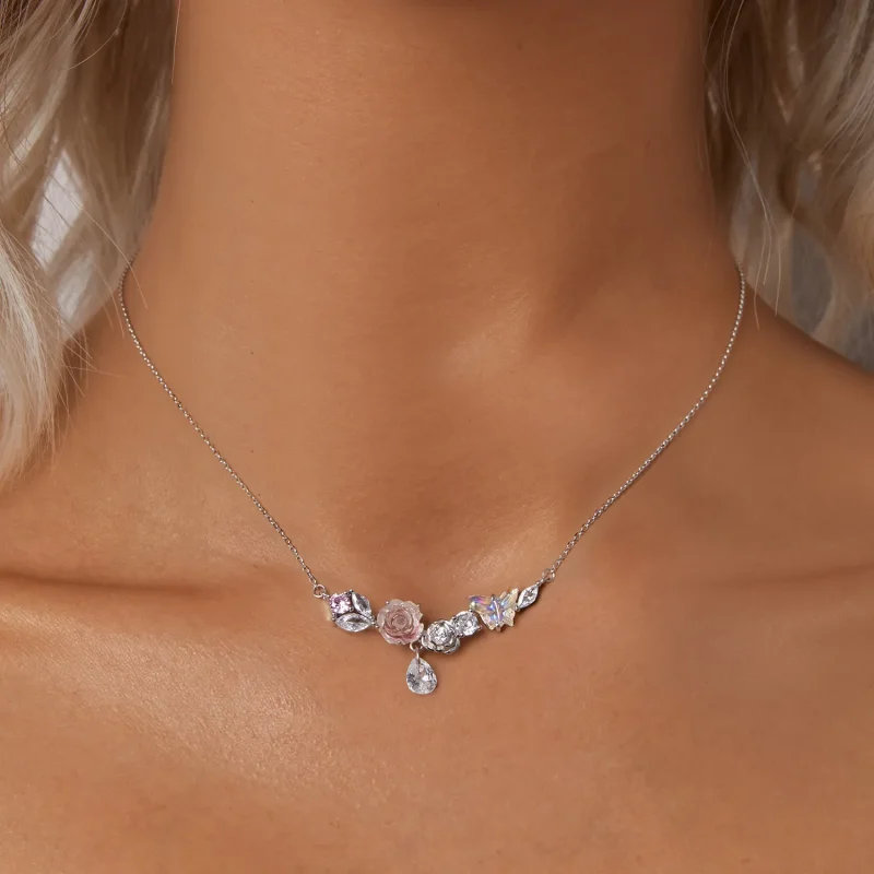 (image for) PANDORA Style Fantasy Butterfly Flower Necklace - SCN521 - View 5