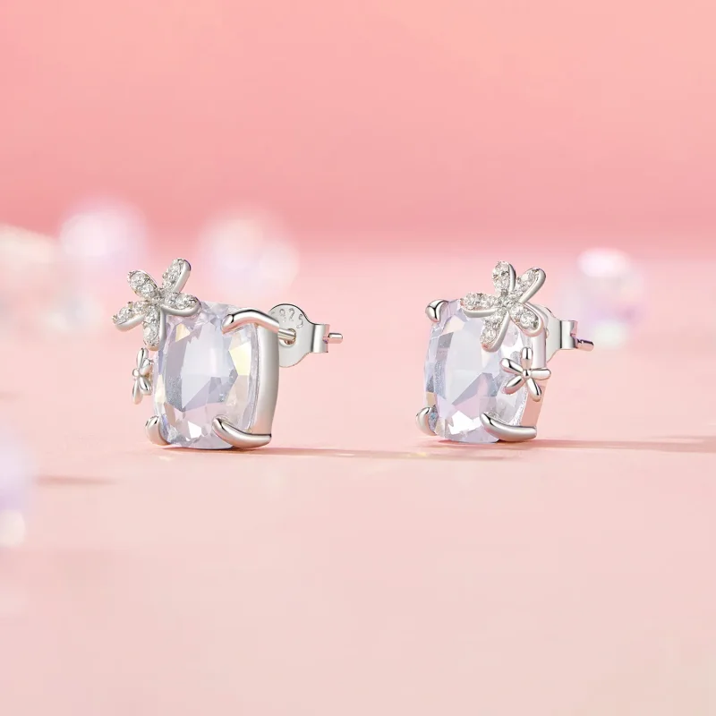 (image for) PANDORA Style Fantasy Flower Main Stone Earrings - SCE1724 - View 2