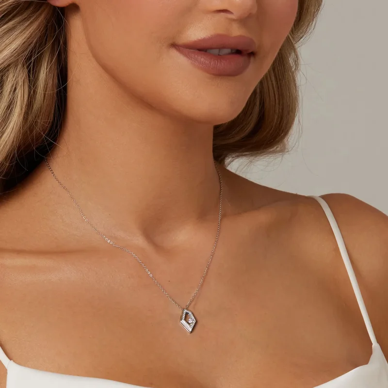 (image for) PANDORA Style Geometric Sparkle Necklace - SCN517 - View 7