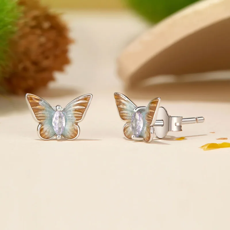 (image for) PANDORA Style Graceful Butterfly Stud Earrings - BSE993 - View 3