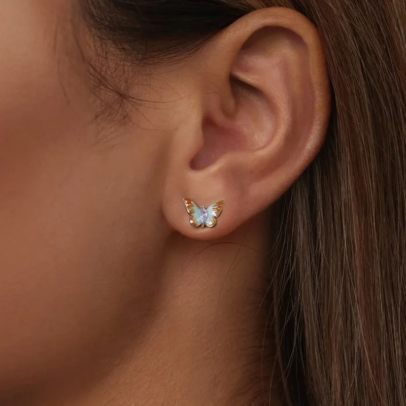 (image for) PANDORA Style Graceful Butterfly Stud Earrings - BSE993 - View 6