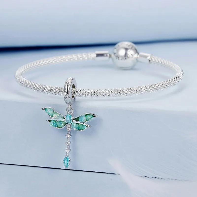 (image for) PANDORA Style Green Dragonfly Pendant - BSC983 - View 3