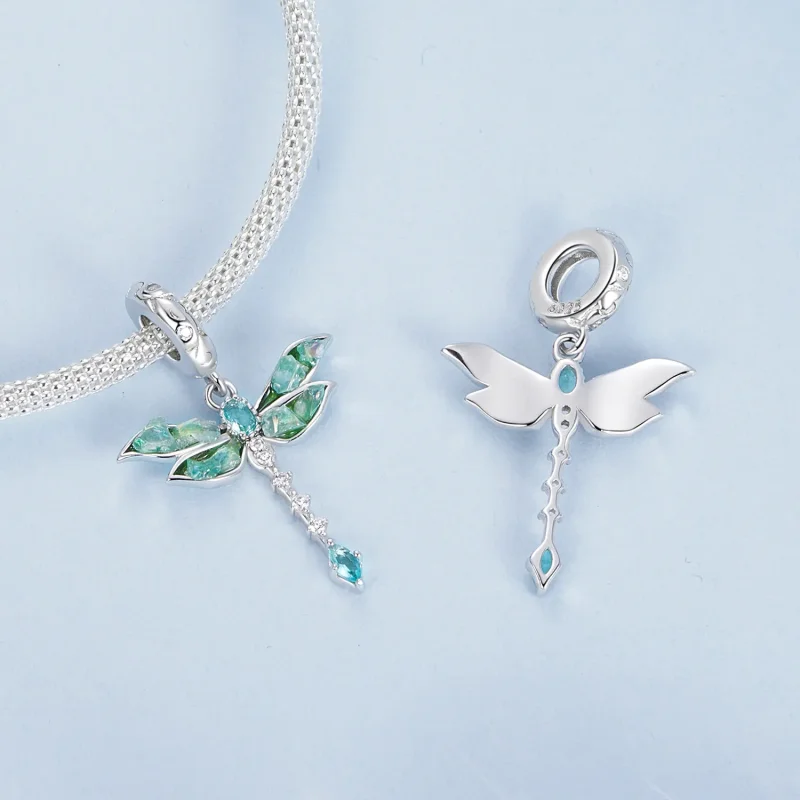 (image for) PANDORA Style Green Dragonfly Pendant - BSC983 - View 4