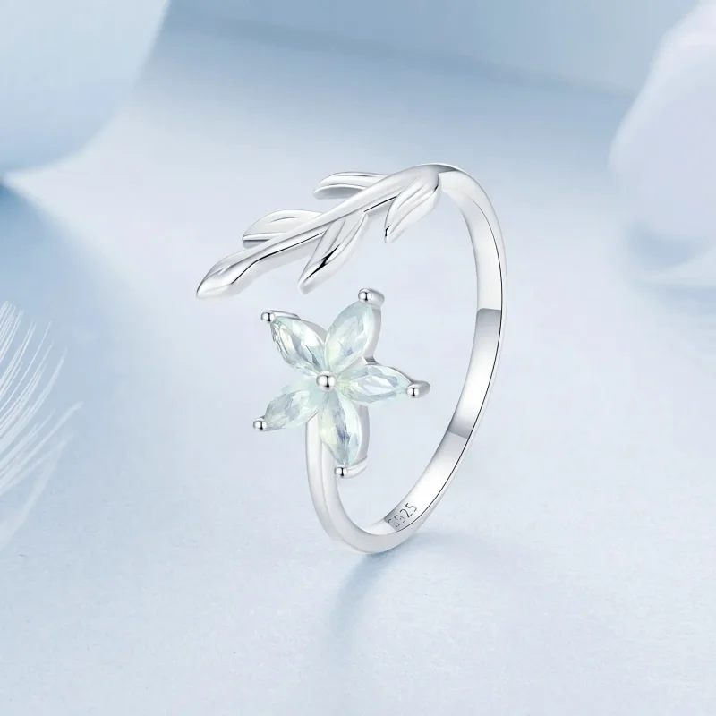 (image for) PANDORA Style Green Flower Open Ring - BSR533-E - View 2