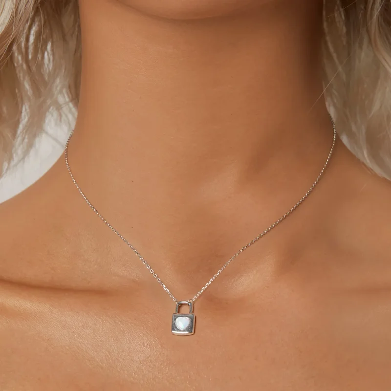 (image for) PANDORA Style Heart Lock Necklace - BSN377 - View 5