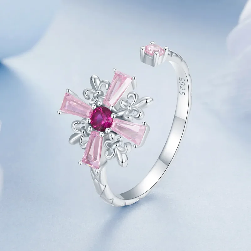 (image for) PANDORA Style Iris Cross Open Ring - BSR526-E - View 2