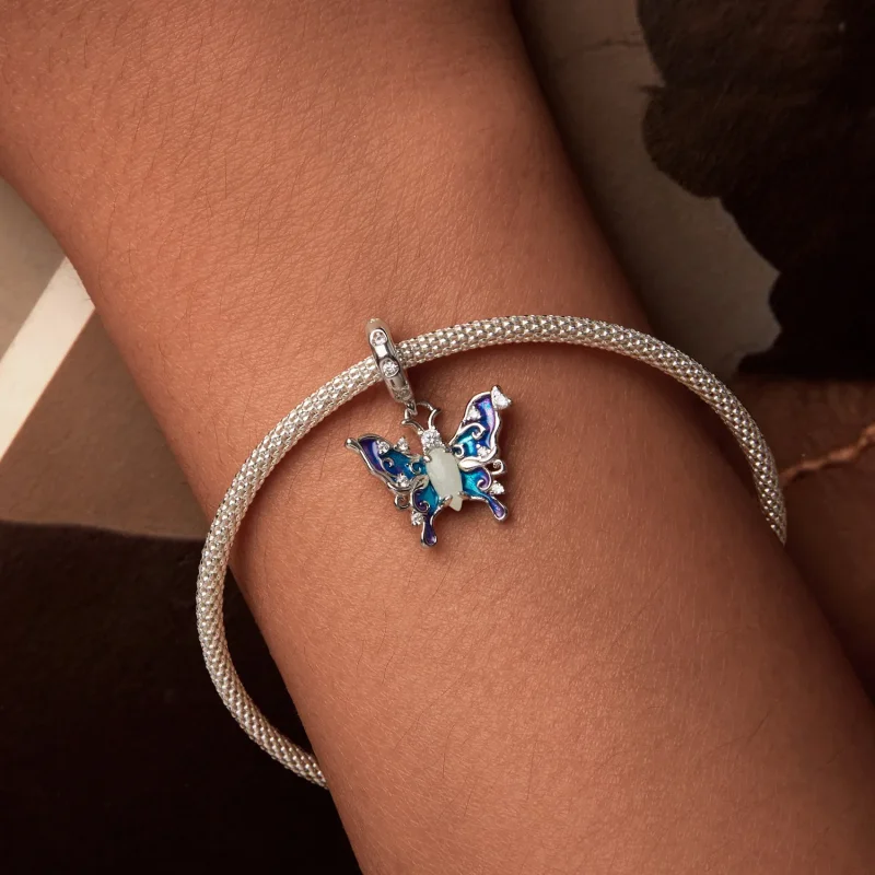 (image for) PANDORA Style Luminous Colorful Butterfly Pendant - SCC2731 - View 3