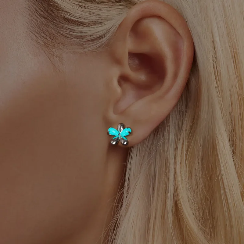 (image for) PANDORA Style Luminous Flower Earrings - SCE1714 - View 8